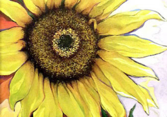 A beautiful sunflower painting by Connie Hwang